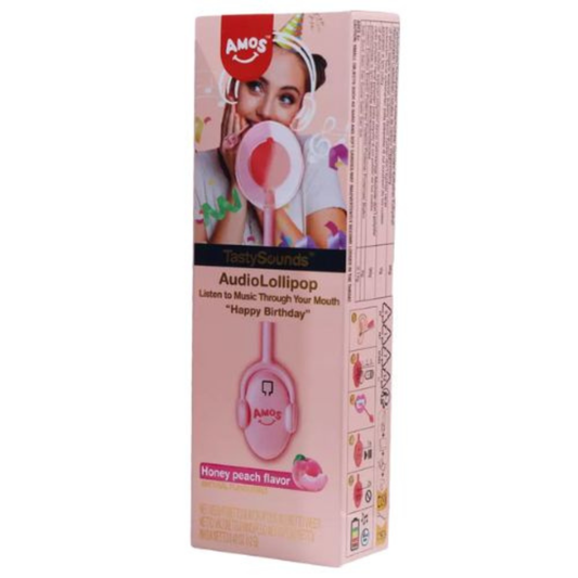 AMOS Tasty Sounds Happy Birthday Honey Peach Musical Lollipop Japanese Sweets