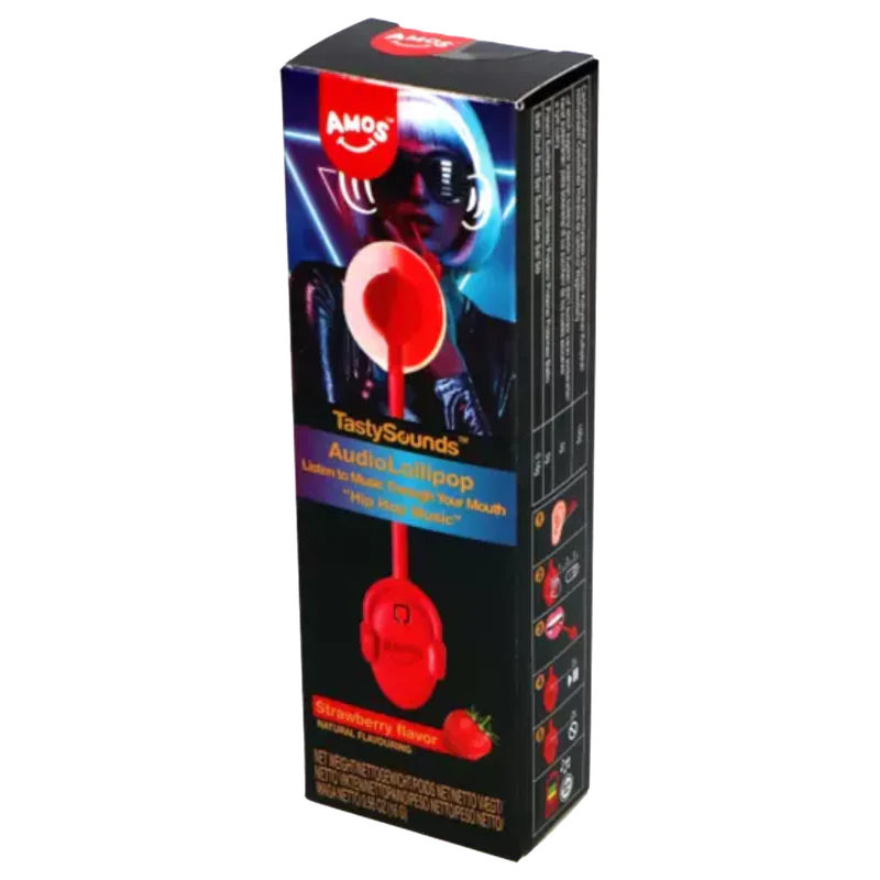AMOS Tasty Sounds Hip Hop Strawberry Musical Lollipop Japanese Candy