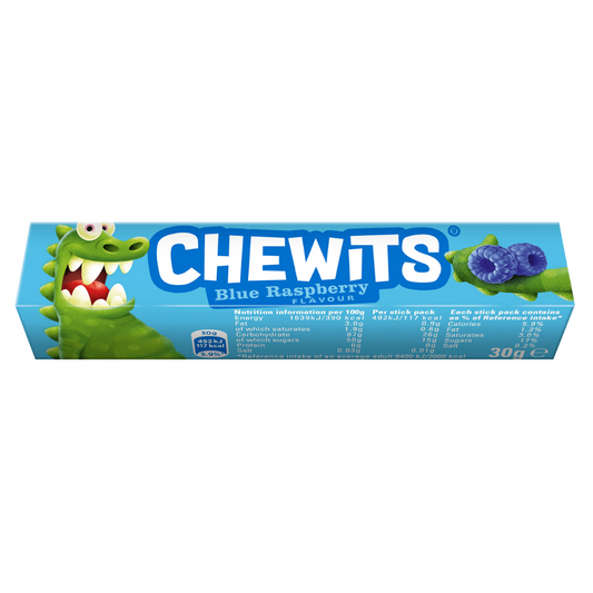 Blue Raspberry Chewits Stick Pack Retro Sweets