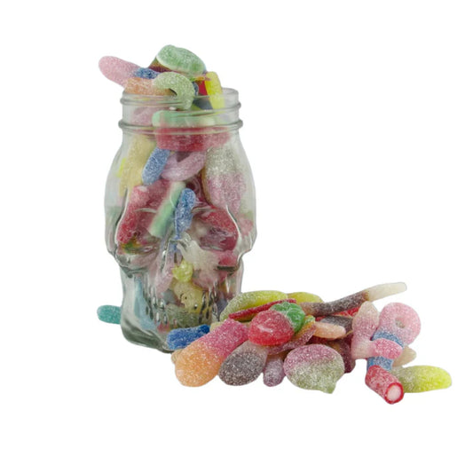 Fizzy Vegan Pick N Mix Skull Jar Retro Sweets