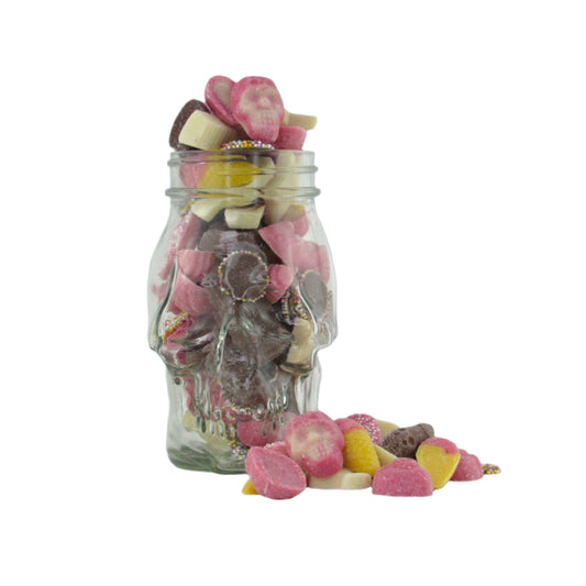 Chocolate Pick N Mix Skull Jar Retro Sweets