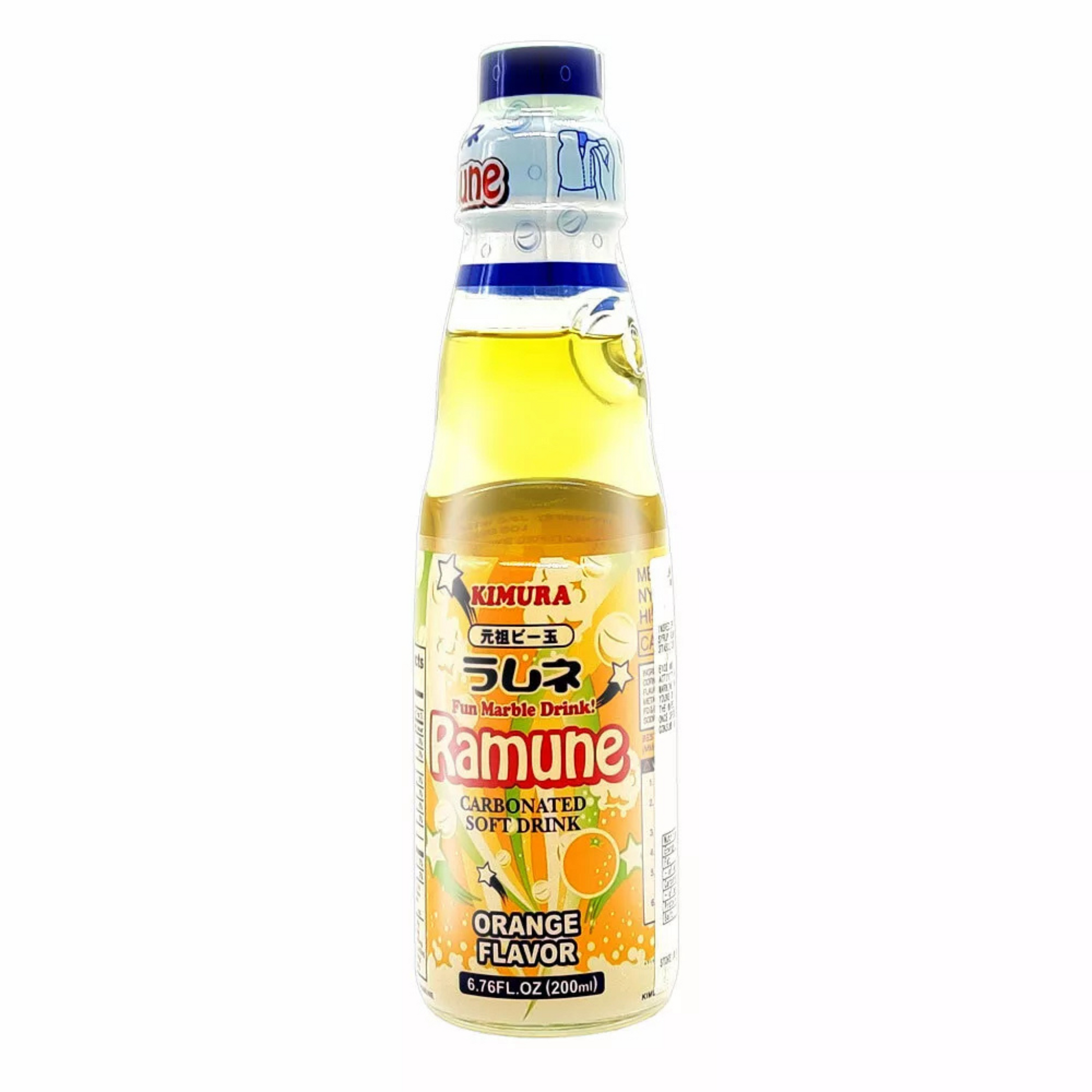 Kimura Ramune Orange Japanese Marble Bottle Drink