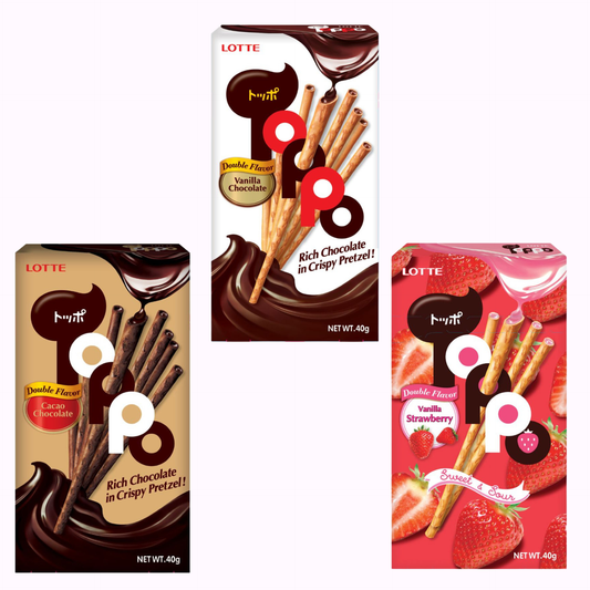 Lotte Toppo filled Pretzel Sticks Bundle of All Flavours Japanese Snacks