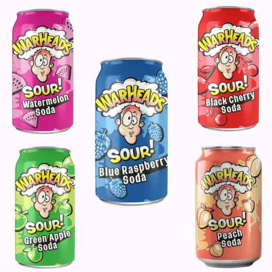 Warheads Sour Sodas Bundle of 5 Flavours American Sodas