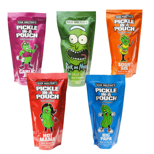 Van Holtens Pickle In a Pouch Bundle of 5 Flavoured Pickles American Snacks