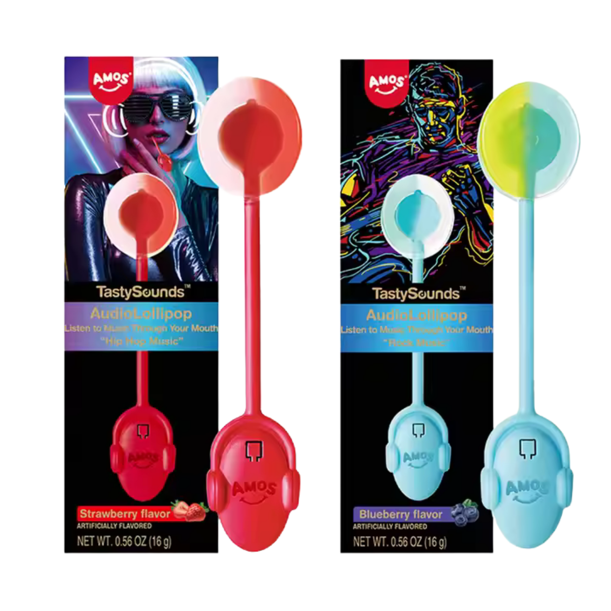 AMOS Tasty Sounds Bundle of 2  Musical Lollipops Japanese Candy