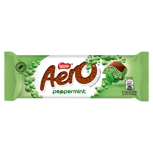 Nestle Aero Peppermint Milk Chocolate Bar Retro Chocolate Bars