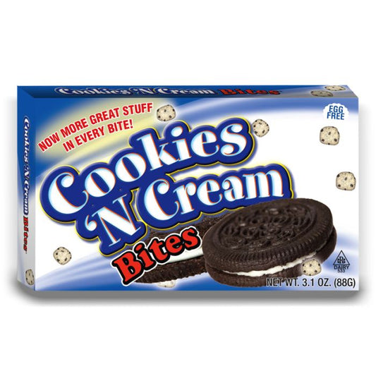 Cookies & Cream Cookie Dough Bites Theatre Box American Candy