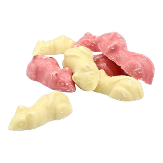 Hannahs Pink & White Chocolate Mice retro sweets Killer Candy