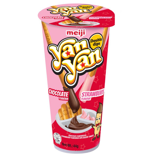 Meiji Chocolate & Strawberry Double Dip Yan Yan Japanese Snacks