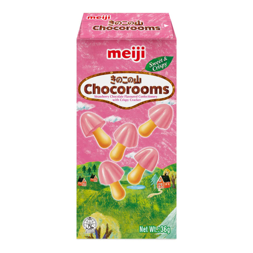Meiji Chocorooms Strawberry Biscuits Japanese Snacks
