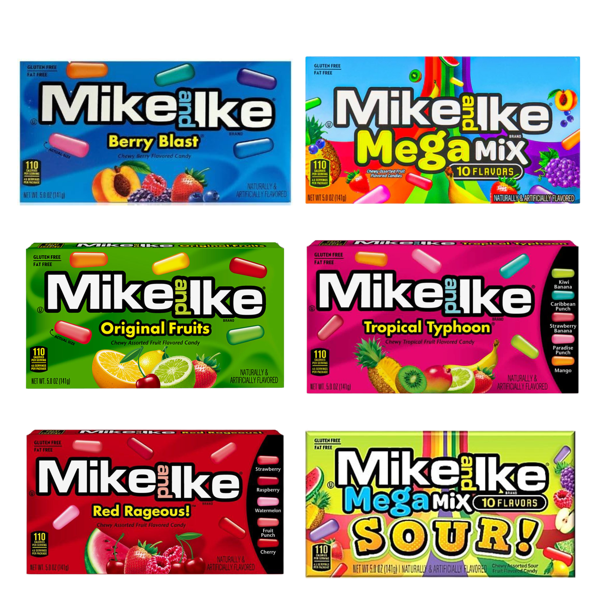 Mike & Ike Theatre Box Bundle of 6 Flavours American Candy
