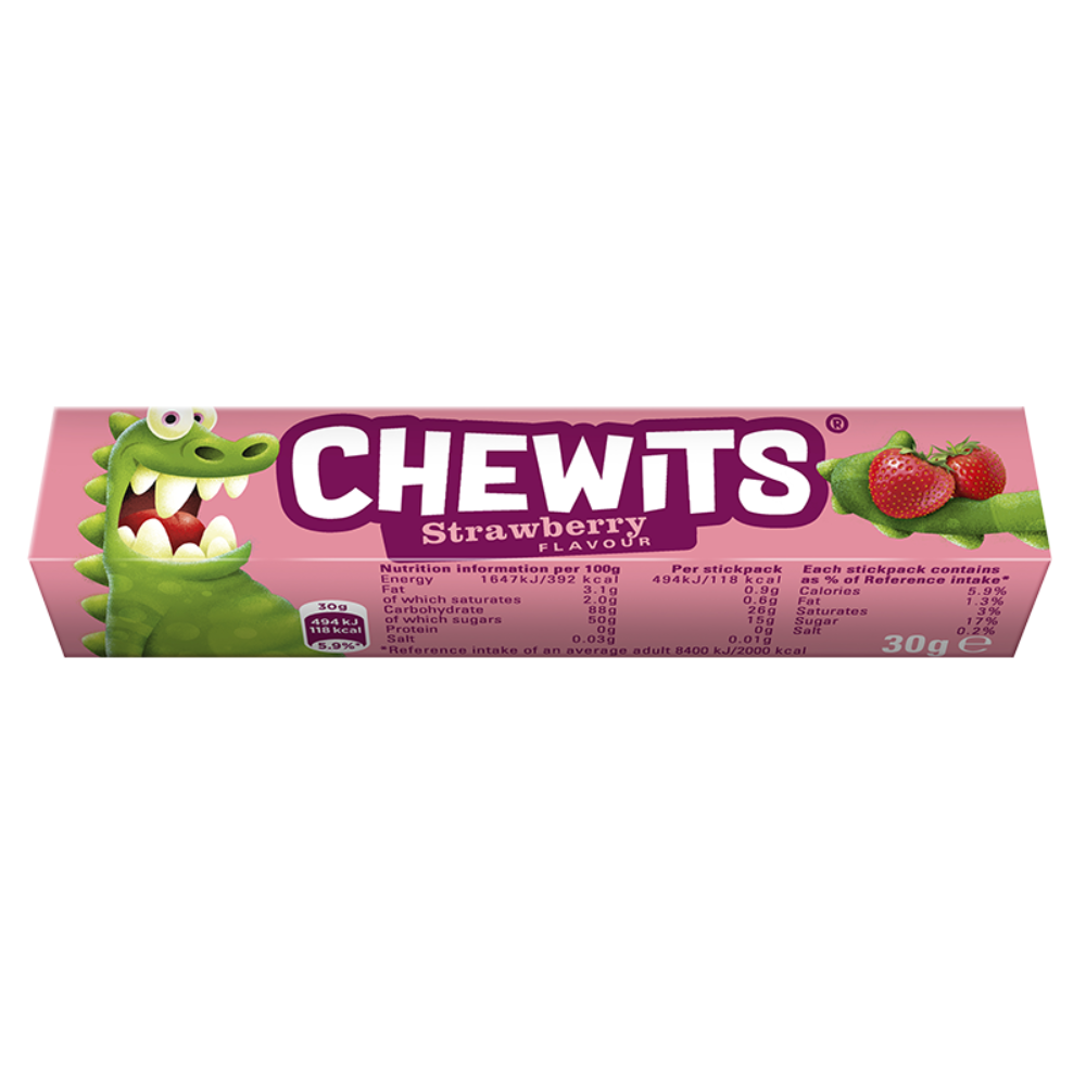 Strawberry Chewits Stick Pack Retro Sweets