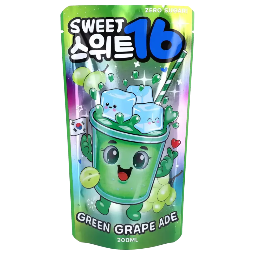 Sweet 16 Green Grape Ade Fruit Drink Korean Drinks