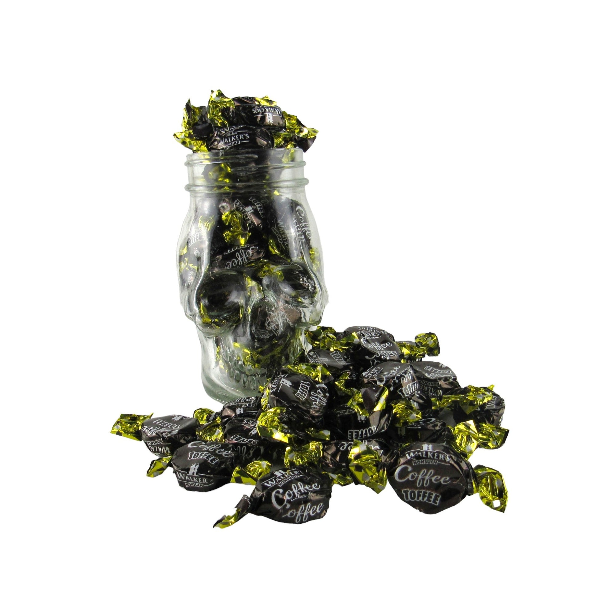 walkers coffee toffee skull jar toffee sweets retro sweets gift ideas killer candy