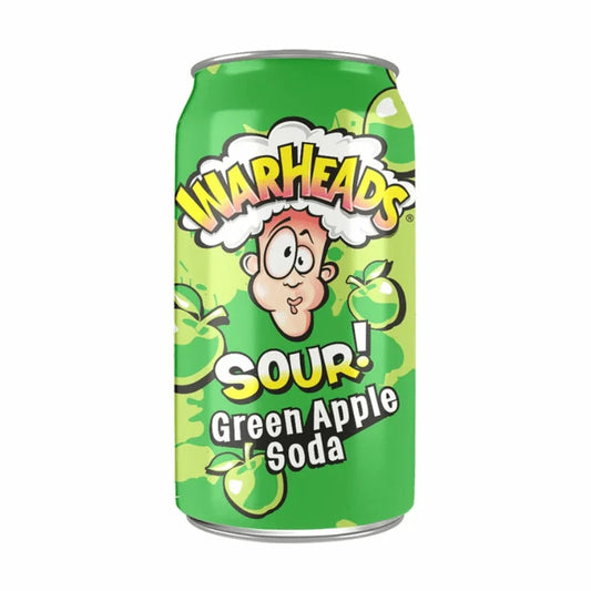 Warheads Sour Green Apple Soda Can American Soda