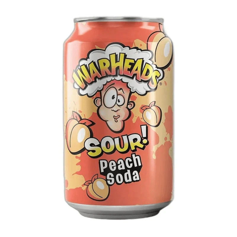 Warheads Sour Peach Soda Can American Soda